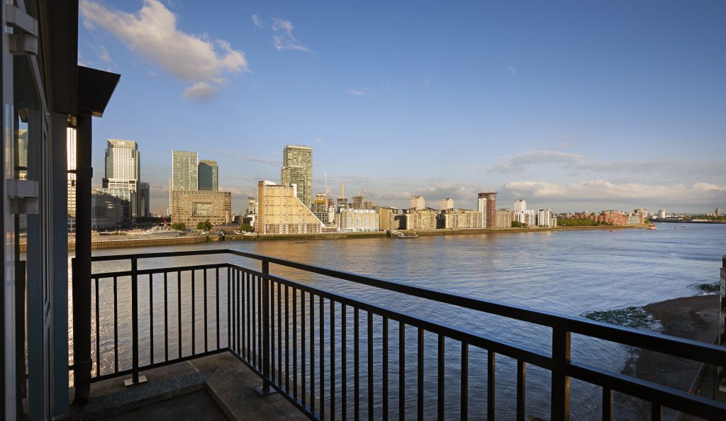 Balcony view from Doubletree by Hilton Docklands Riverside