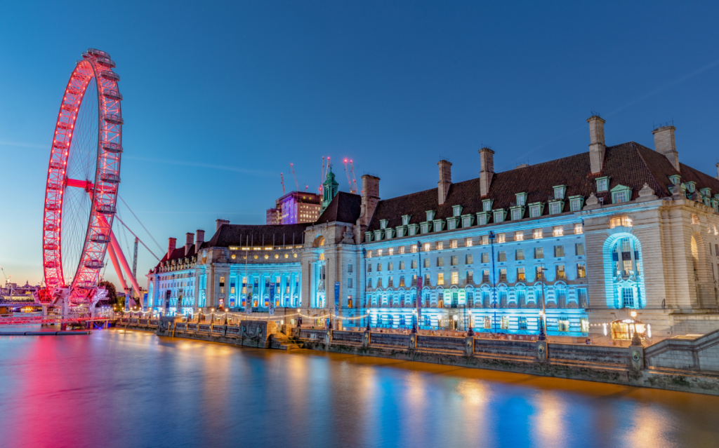 London Marriott Hotel County Hall with views of London Eye  & River Thames