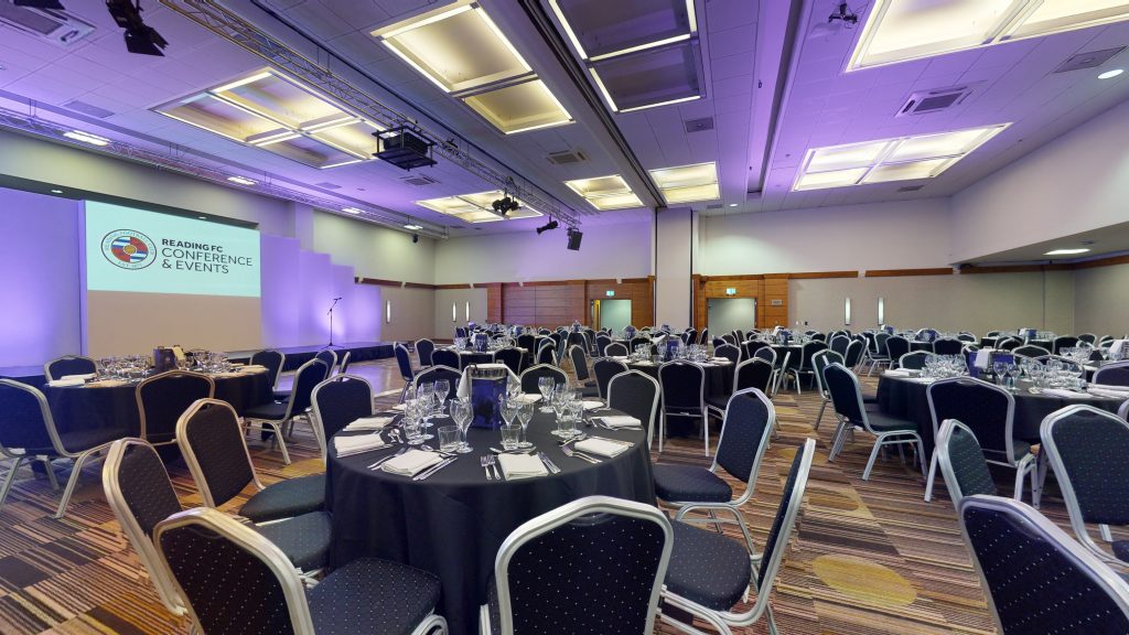 Image of inside conference room set out as a ballroom layout