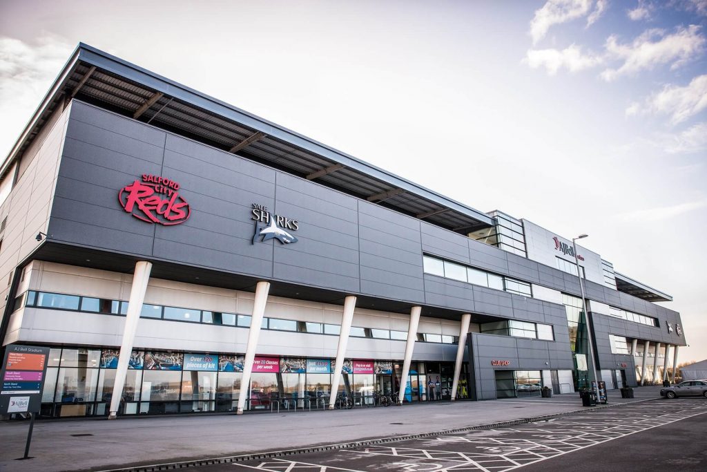 outside view of the AJ Bell Stadium exterior